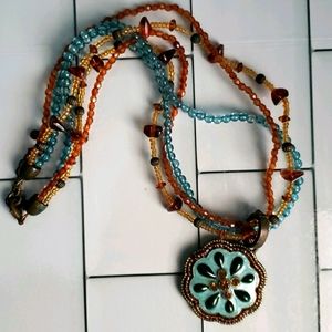 Starfish shaped beaded adjustable necklace